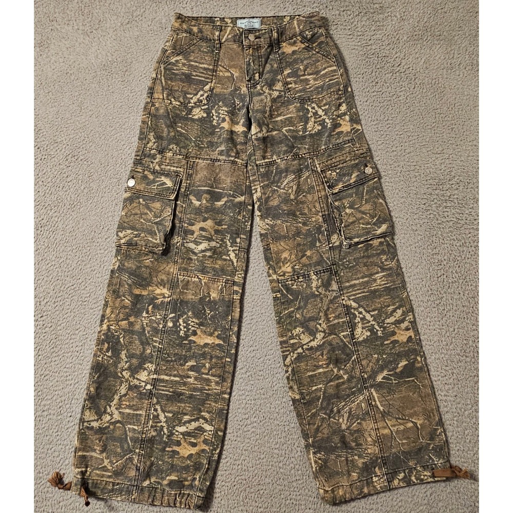 Revice Los Angeles Womens Camo Cargo Pants Wide Leg Utility Camouflage Size 24